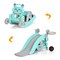 Costway 4-in-1 Rocking Horse & Slide Set Toddler Slide Toy with Basketball Hoop Blue/Pink